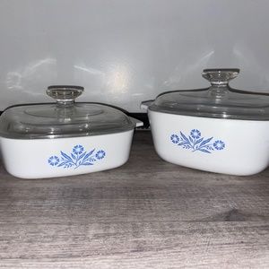 Classic CorningWare 1960s Vintage CorningWare Cornflower Blue & White Collection